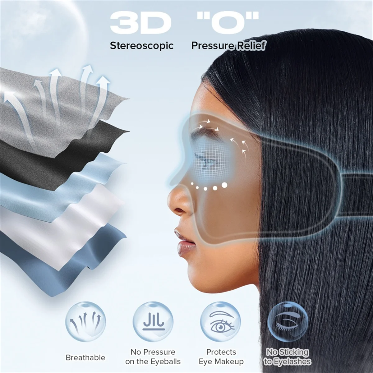 A20M 3D Bluetooth Sleeping Mask Headphones Eye Mask Comfortable Wireless Music Sleep Mask Noise Reduction Blackout Sleep Mask