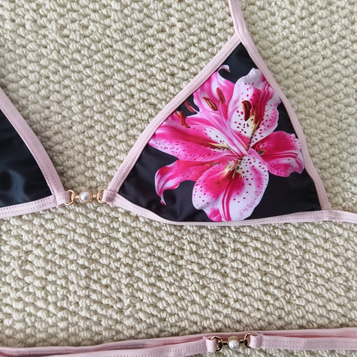 Sexy Thong Bikini - Micro Bikinis Two Piece Swimwear Set | Striped Print Beach Bathing Suit