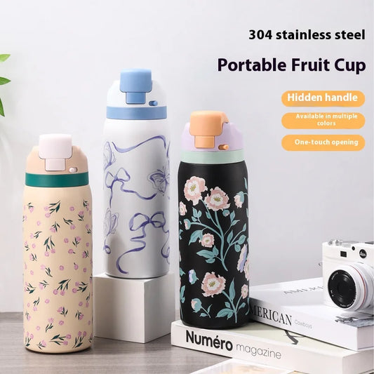 Large Insulated Water Cup – Portable Stainless Steel Bottle (Multiple Colors)