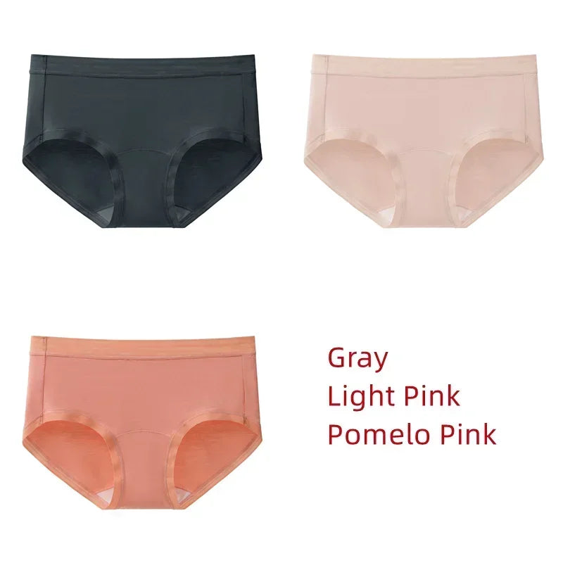 3Pcs Modal Women's Panties Lengthened Inner Crotch Female Briefs Underwear Underpants M-XXL 7A Level Antibacterial Sexy Soft Fit