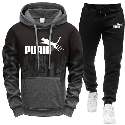 Hooded Sweatshirt and Sweatpants Outdoor Sports Jogger Suit Men's Set/Hoodie/Pants Autumn Winter Daily Casual Fashion Sportswear