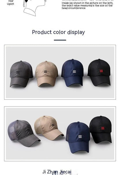 Oversize Big Head Man Plus Size Baseball Cap Spring Summer Thin Fabric Mesh Sun Hat Male Snapback M 55-59cm L 60-64cm