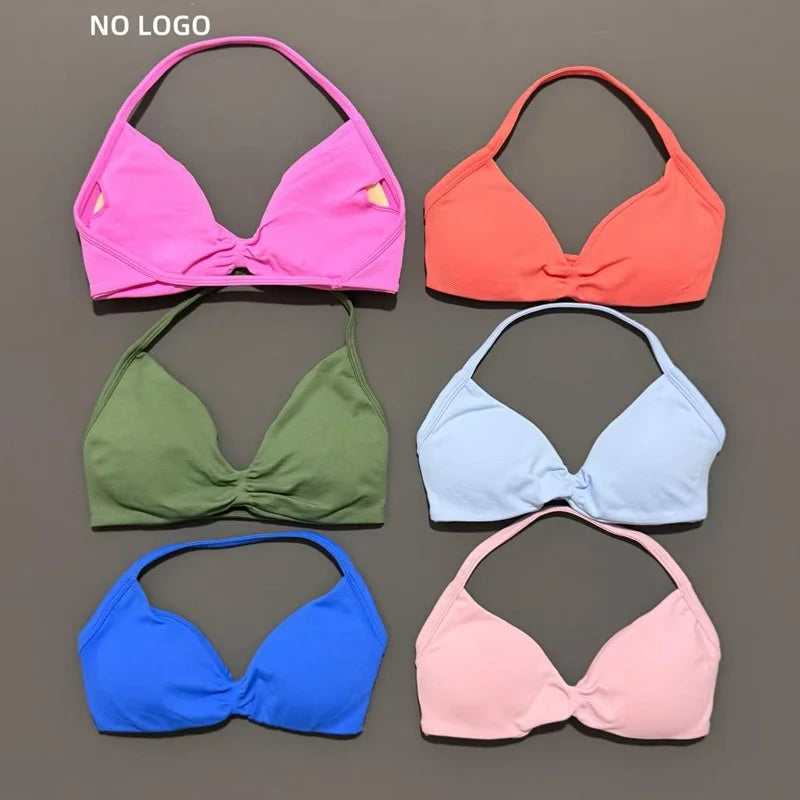 Impact Sports Bra - High Support Strappy Halter Bra With Removable Pads