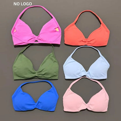 Impact Sports Bra - High Support Strappy Halter Bra With Removable Pads