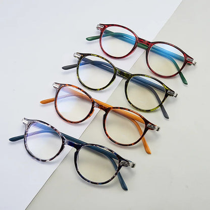 Reading Glasses Unisex – Small Round Frame Anti Blue Light Eyewear With Plastic Titanium Frame