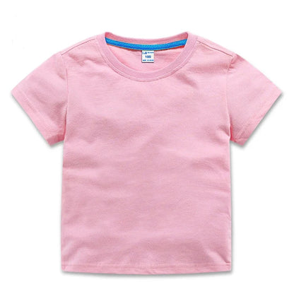 Summer Kids Tops Tees Baby Kids Tshirts Blouse Clothes 24M 2-10Years 10 Colors Solid Children T-shirt for Boys Girls Cotton