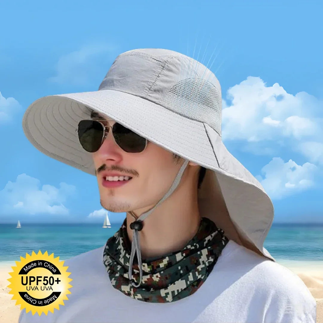 1/2/4PCS Sun Protection Bucket Hat for Men Wide Brim Fishing Cap with Neck Shade Face Flap Lightweight Summer Hiking Camping