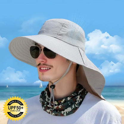 1/2/4PCS Sun Protection Bucket Hat for Men Wide Brim Fishing Cap with Neck Shade Face Flap Lightweight Summer Hiking Camping