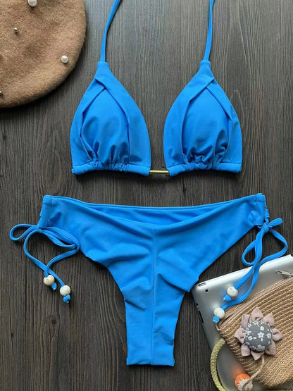 Triangle Bathing Suit - Brazilian Bikinis Two Piece Bikini Push Up Swimsuit Low Waist