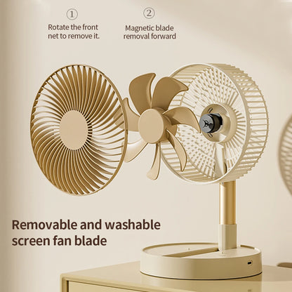 USB Foldable Portable Fan with 8inch 4 Speeds ＆ Timing, Battery Operated Mini Floor Fan for Bedroom, Indoor or Outdoor,Table Fan