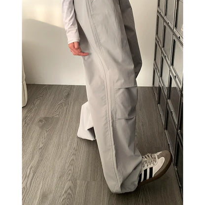 American High Street Style Women's Cargo Pants Spring Summer 2026 New Slimming Drapey Loose Sweatpants Folded Hem