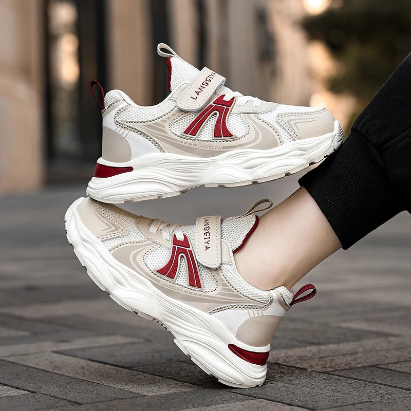 New Boy Girl Shoes Hot Selling Breathable Children Sneakers Comfort Soft Running Shoes Classic Simple Color Blocked Casual Shoes