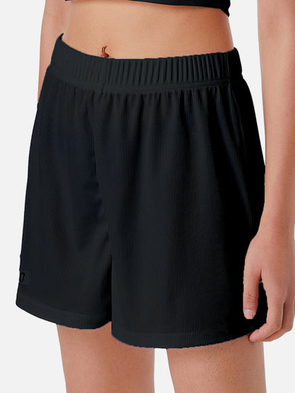 Casual Shorts Women 2024 New Summer Simple Comfortable Elastic Waist Cool Breathable Solid Color Casual Sports Five Quarter Pant