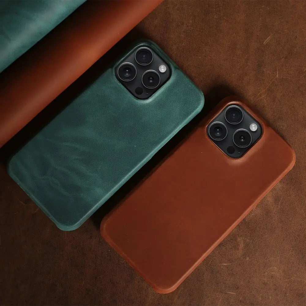 ZWW Crazy House Genuine Leather Cover Case For Iphone 15 Pro Max Case For Iphone 14pro 12 11 XR XS 13 8 Aesthetic Vintage Retro