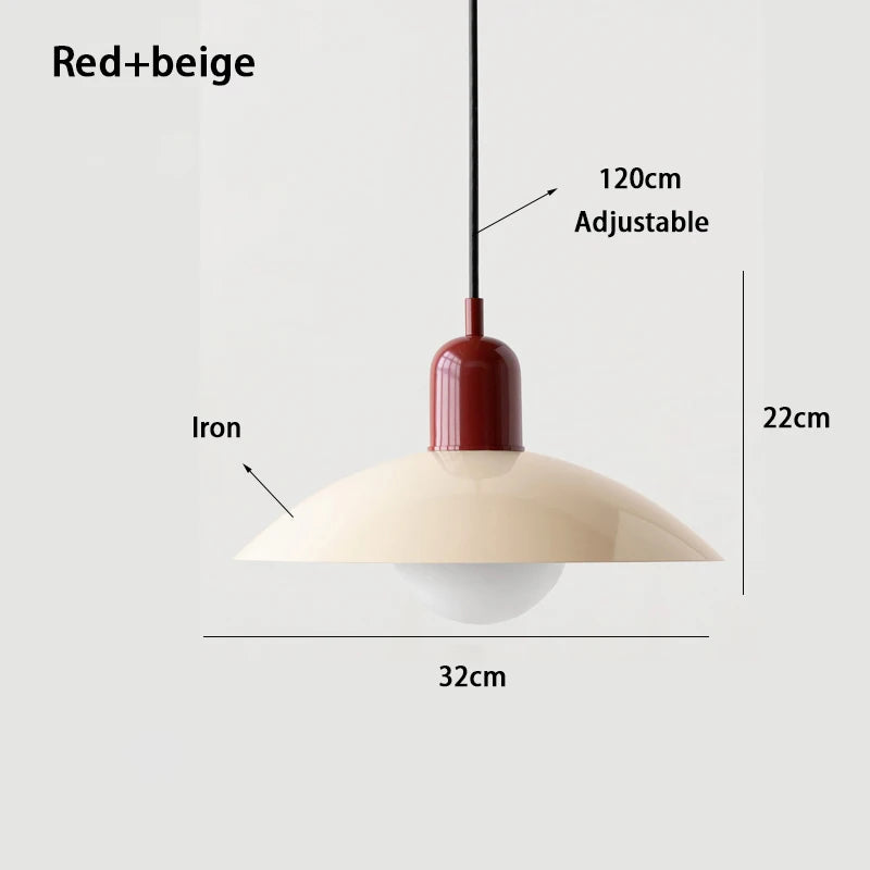 Modern Pendant Lights – Dining Room Chandeliers With Green Iron Lampshade & LED Bulbs