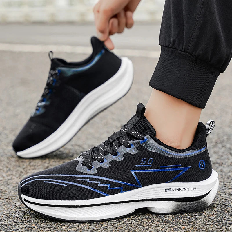 Marathon Men Sports Running Shoes Carbon Board Air Cushion Breathable Lightweight Women's Comfortable Athletic Nonskid Sneakers