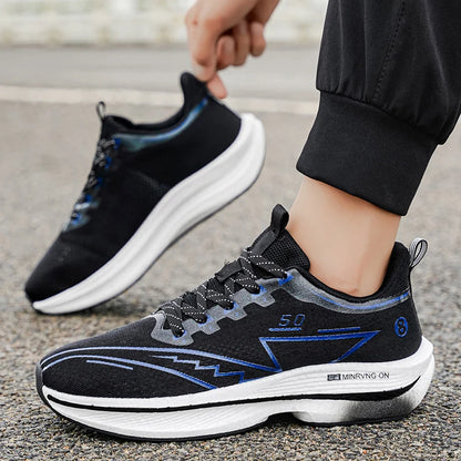 Marathon Men Sports Running Shoes Carbon Board Air Cushion Breathable Lightweight Women's Comfortable Athletic Nonskid Sneakers