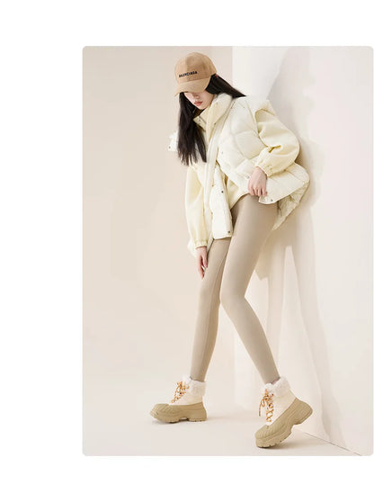 High Waist Fleece Leggings – Seamless Elastic Thermal Leggings Women Warm Winter Tights