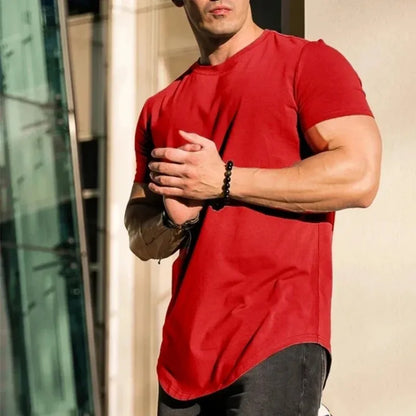 Men's Muscle Fitness T-shirt – Breathable Cotton Gym Tee | Short Sleeve Workout Shirt