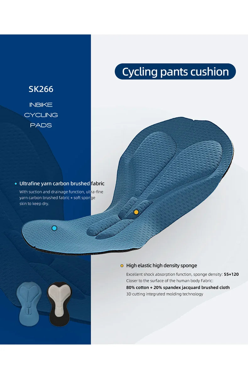INBIKE Pro Summer Men's Cycling Shorts Bicycle Pants Shock-absorbing Cycling Clothing Mountain Road Bike Tousers With pocket