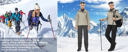 Windproof Thermal Pants for Women, Soft Trousers for Hiking, Camping, Outdoor Sports, Mountain Climbing, Travel, Winter