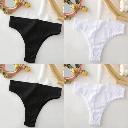 FINETOO 4PCS/Set Seamless Women Pantys High Waist Briefs Solid Color Brazilian Panties Girls Sexy Underpants For Women Lingerie