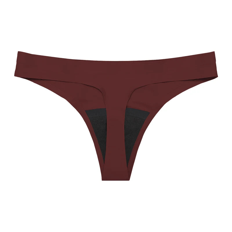 New Design Seamless Low Waist Leak Proof 4 Layer Menstrual Panties Washable Light Flow Period Panties For Women Thong