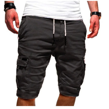 Men's Cargo Shorts – Green Summer Bermuda With Flap Pockets & Drawstring Waist