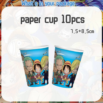 One Piece Birthday Party Supplies - Luffy Zoro Disposable Tableware  Decorations