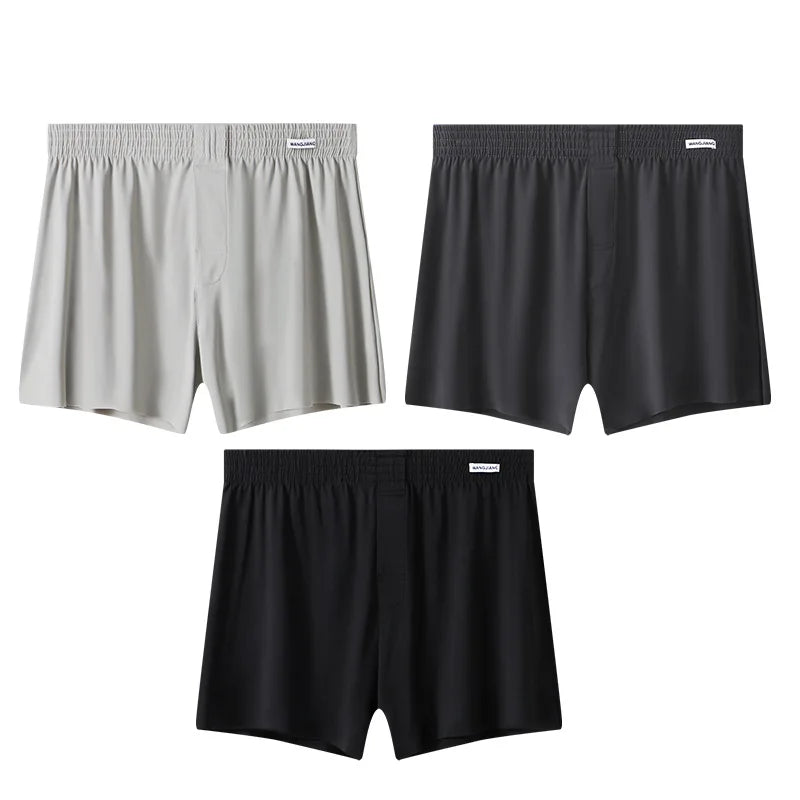 Mens Boxer Shorts Large Size - Ice Silk Breathable Sleepwear Pants | Loose Fit Boxers