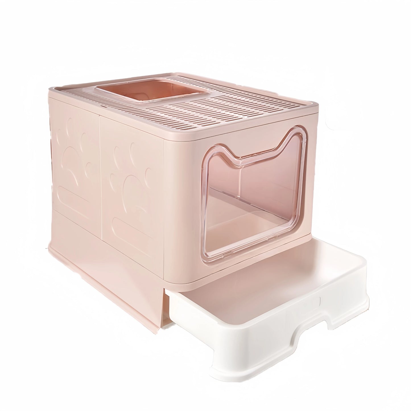 Foldable Cat Litter Box - Drawer Design with Scooper for Easy Cleanup - ZOOMNSTORE