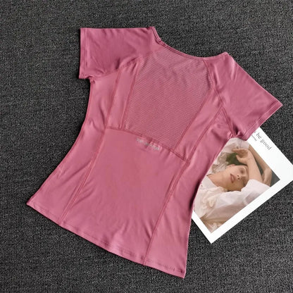 Outdoor Sports Shirt Sportswear Yoga Wear Women's Sports T-Shirt Fitness Clothes Running Yoga Top Female Workout Tops T-shirt