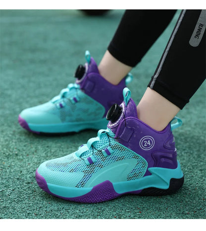 Kids Basketball Shoes - Boys Sneakers Non Slip Outdoor Sport Trainer Shoes