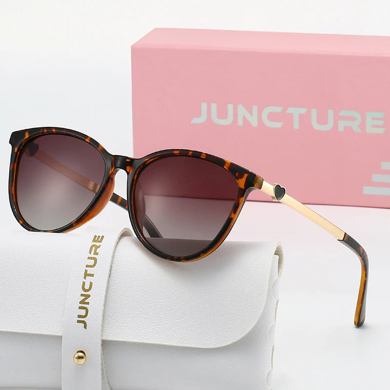 Polarized Cat Eye Sunglasses - Women's Fashion Alloy Frame Gradient Lens UV400 Protection