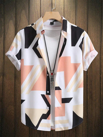 Hawaiian Men's Shirt Summer Outdoor Beach Men's Short-sleeved Shirt Urban Everyday Casual Men's Shirt Street Fashion Men's Shirt