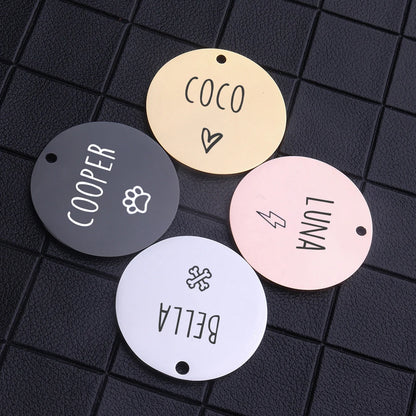 Personalized Engraved Cat Dog Pet ID Tag Dogs Anti-lost Collar Charm Engraving Pet Name Collar for Puppy Cats Collar Accessories