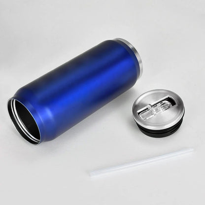 500ML 304 Stainless Steel Cola Can Thermos Custom LOGO Vacuum Cup Flask Portable Double Layers Straw Cup Water Bottle Mug