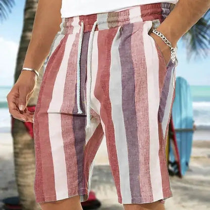 Summer Fashion Striped 3D Print Beach Shorts Swimwear Men's Oversized Surfing Board Pants Holiday Swimsuits Trunks Man Clothing