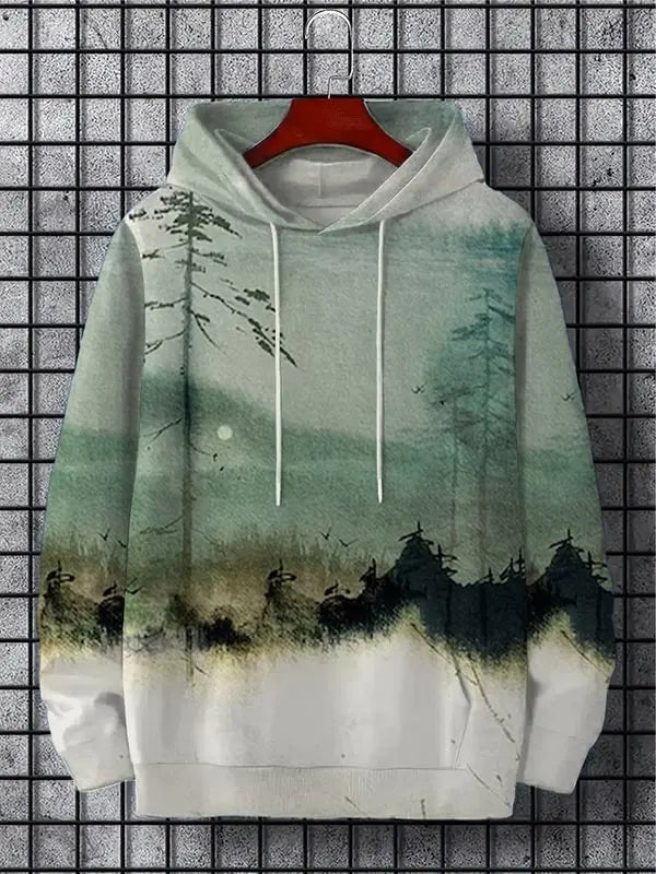 New Autumn And Winter Men's 3D Print Hoodies Japanese Harajuku Fashion Casual Sports Hooded Anime Beast Pattern Man Hoodie