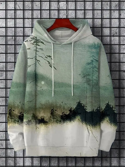 New Autumn And Winter Men's 3D Print Hoodies Japanese Harajuku Fashion Casual Sports Hooded Anime Beast Pattern Man Hoodie