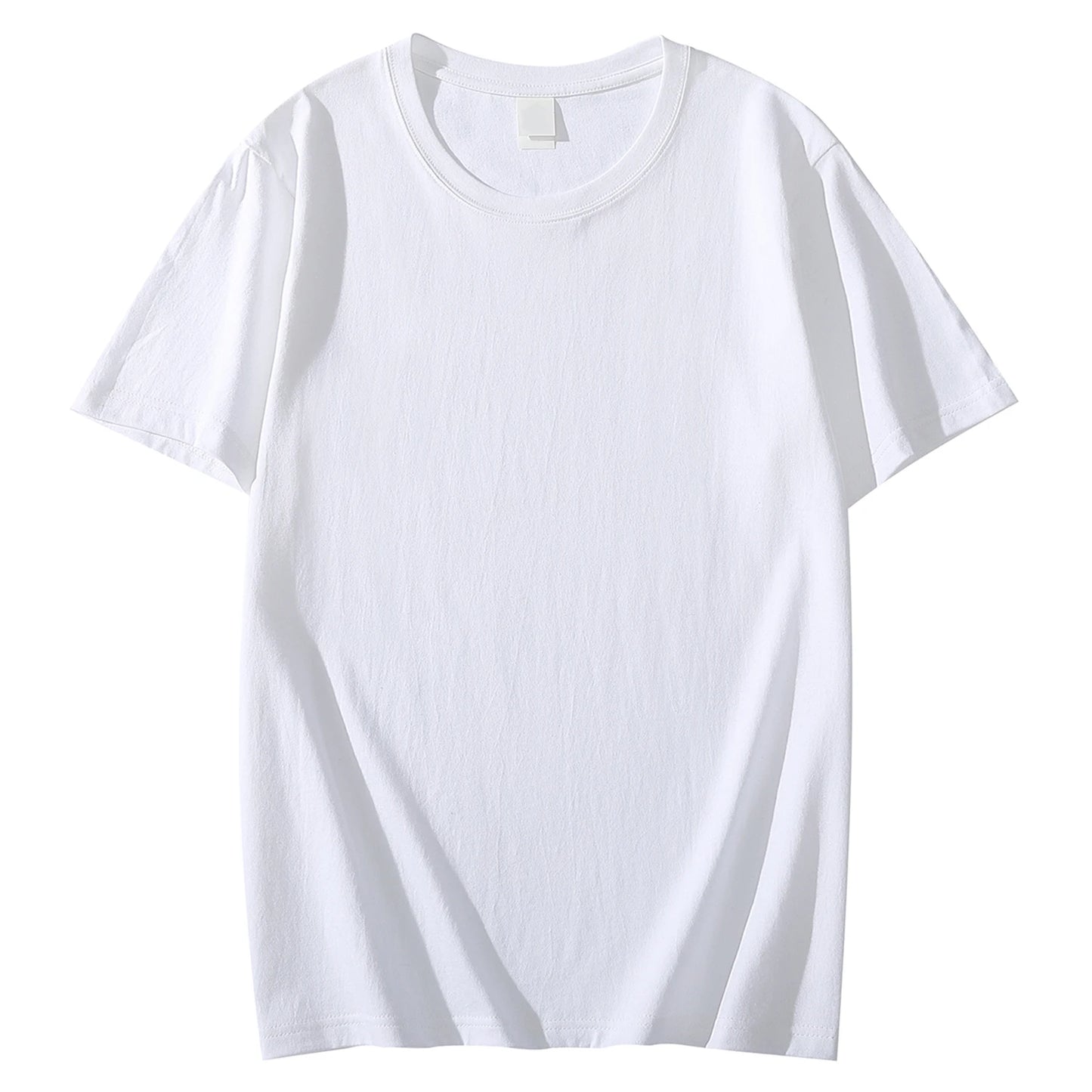 Solid Color T-Shirt - Heavy Cotton Fabric Crewneck Tee for Men & Women, Short Sleeve Casual Top
