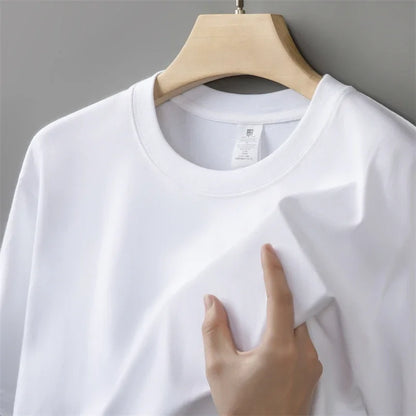 Men's Oversized T-Shirt - Cotton Round Neck Summer Casual Tee | Breathable Short Sleeve