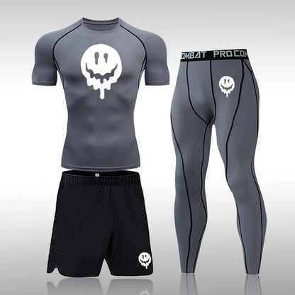 Men's Compression Running Set | Long Sleeve Running Top & Athletic Compression Gear for Fitness