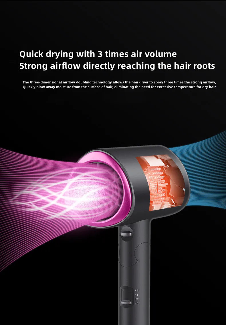 Professional Hair Dryer - Foldable High Power Negative Ion Blu-Ray Electric Blow Dryer