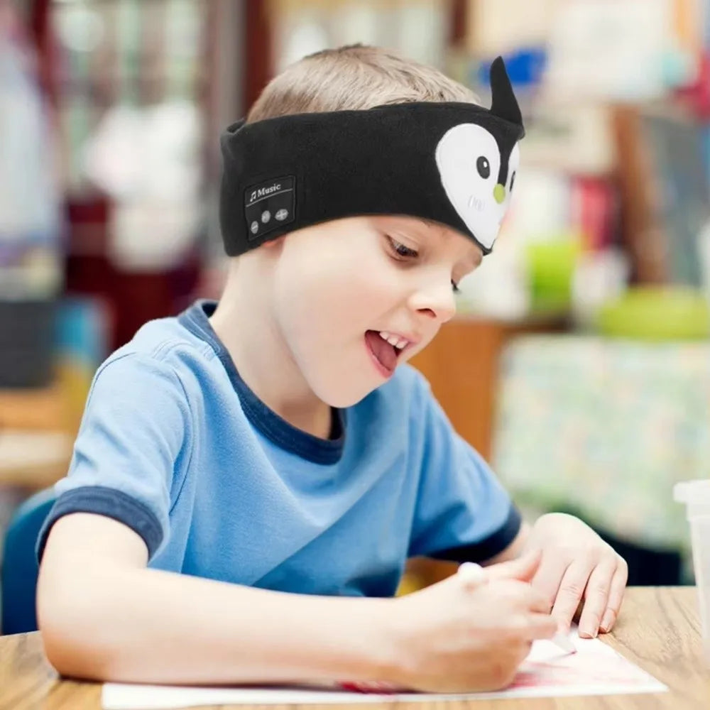 Soft Plush Bluetooth Headphones Eye Mask Elastic Eye Mask Volume Limited Children's Sleep Earphones Comfortable Wear