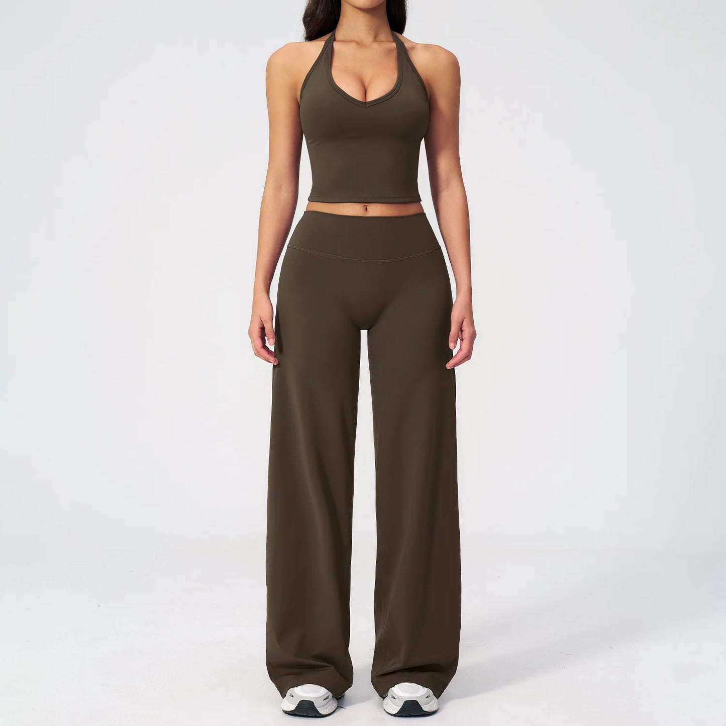 Women's Fitness Set Gym Tracksuit Breathable Sports Bra Flared Trousers Suit Workout Clothing Sportswear Female Athletic Wear