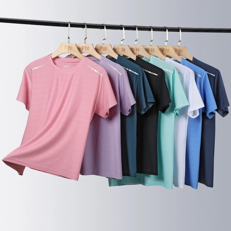 Women's Running T-Shirt – Reflective Quick-Dry Ice-Silk Sports Tee