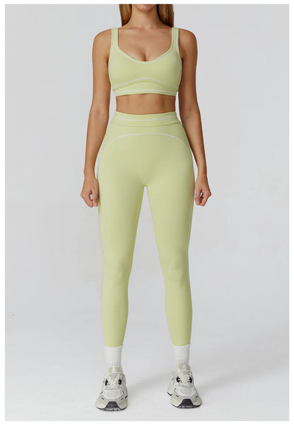 Fitness Suit 2PCS Yoga Set Women's Tracksuit Sports Outfits Gym Running Push Up Sportswear Legging Athletic Wear Workout Clothes
