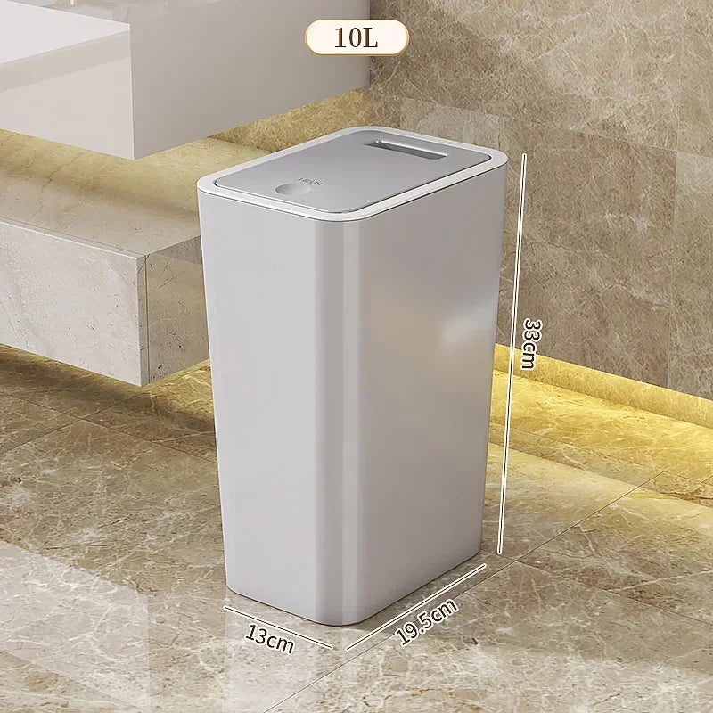 Odor Proof Trash Can - Modern Leakproof Kitchen  Bathroom Bin