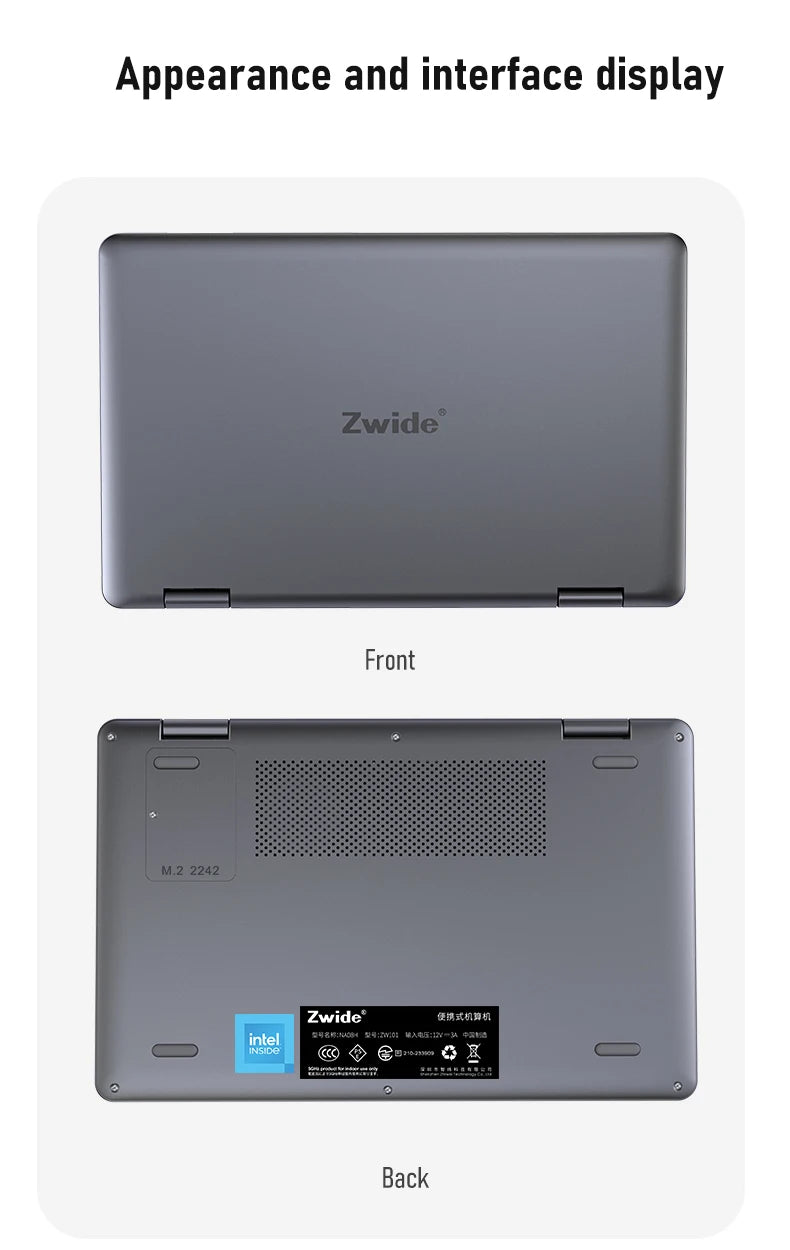 Zwide Pocket Book N8 Pro Intel I3-N305 Touch Screen 8 inch IPS 1920x1200 Pixels FHD 16GB LPDDR5 mini Notebook 360° Flip yoga